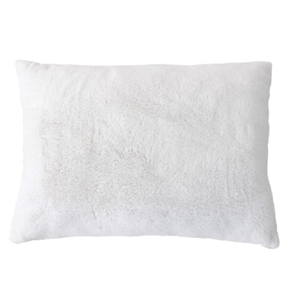 Coussin cocooning Home Maison gris en imitation fourrure réversible