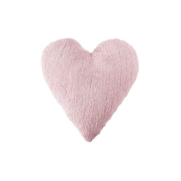 Coussin cœur Lorena Canals rose clair en coton à la forme décorative