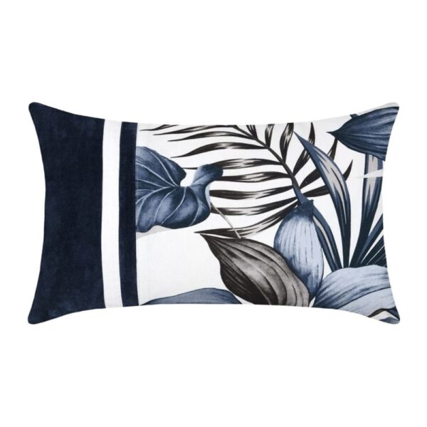 Coussin Lovely casa Paraiso bleu rectangulaire en coton, format graphique de 30 × 50 cm