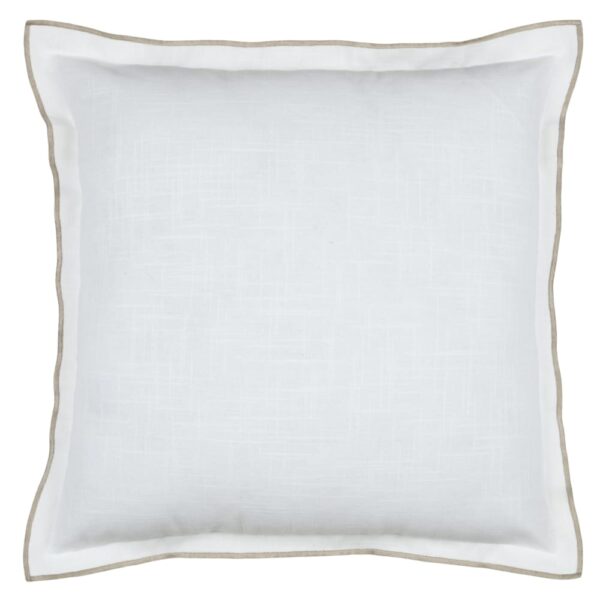 Coussin coton Home Maison carré noir et blanc à volant festonné