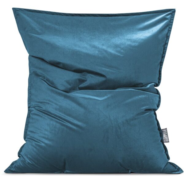 Coussin géant Marla bleu en velours, format 170 x 130 cm pour intérieur