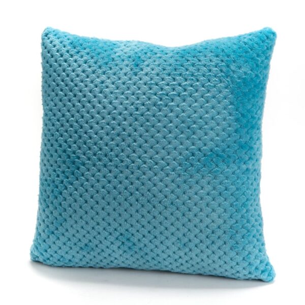 Coussin damier Amadeus bleu turquoise carré à motif graphique