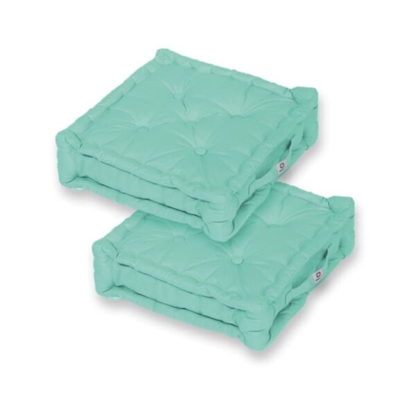 Coussin de sol lot de 2 - 50 x 50 cm vert