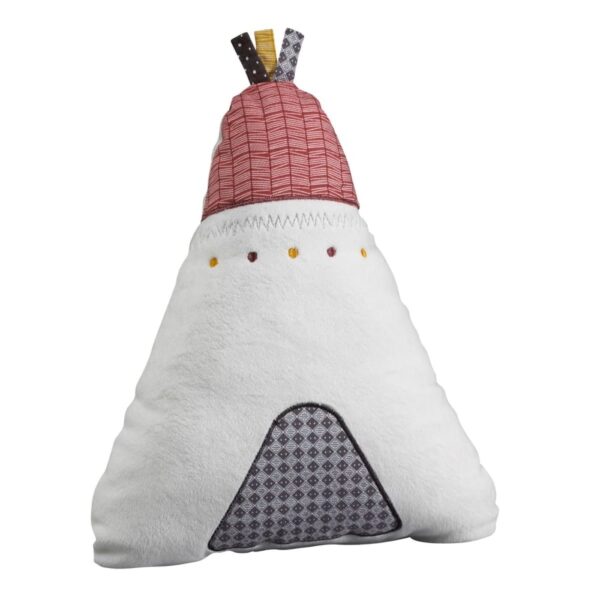 Coussin tipi Sauthon Timouki blanc en velours, forme décorative pour chambre
