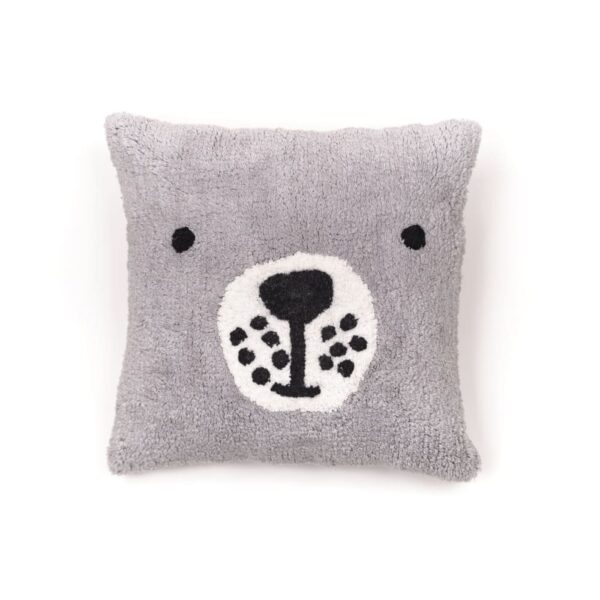 Coussin Today Funny blanc carré avec face tuftée à motif animalier