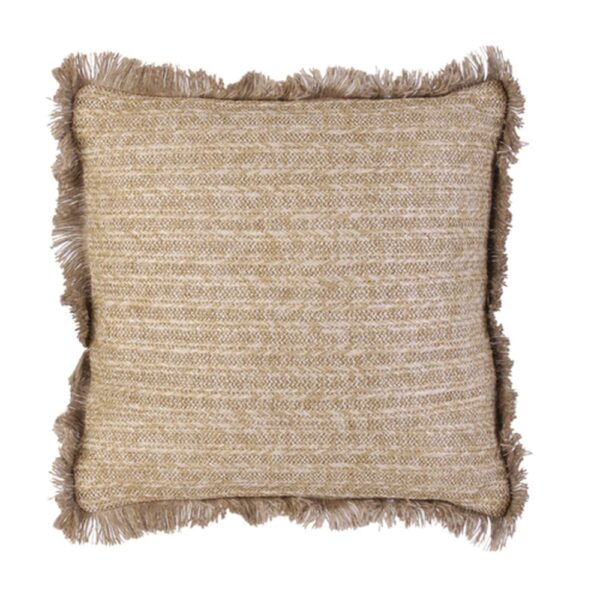 Coussin jute The Home Deco Factory beige avec franges et format carré