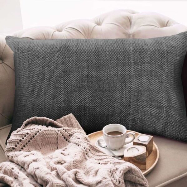 Coussin The Deco Factory DUNES noir uni à effet délavé en coton