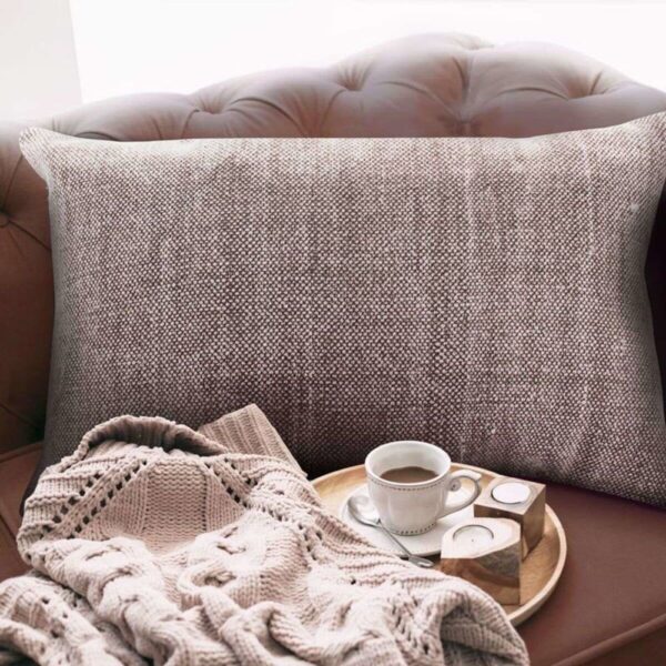 Coussin The Deco Factory DUNES rose nude rectangulaire en coton à effet délavé