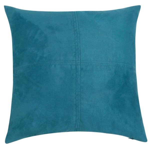 Coussin effet suédine Maisons du Monde bleu canard, format 40 x 40 cm