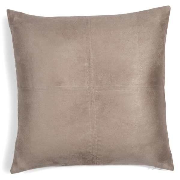 Coussin effet suédine Maisons du Monde grège au format carré 60 x 60 cm