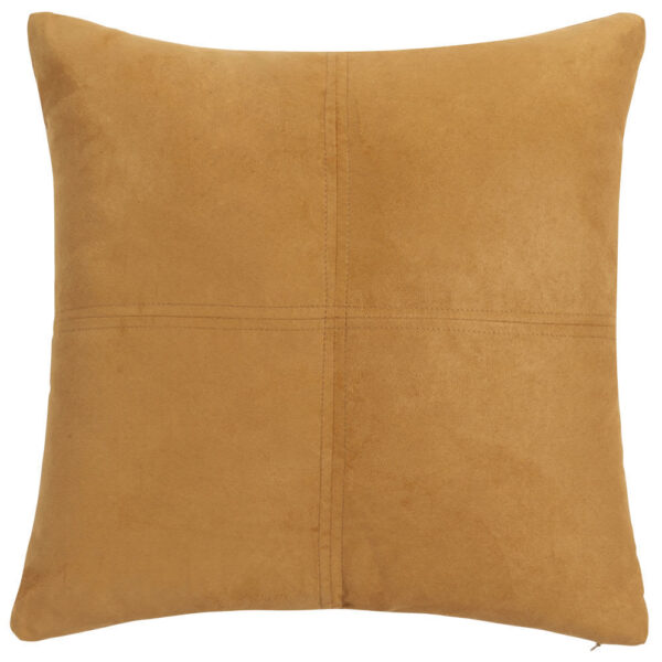 Coussin effet suédine Maisons du Monde jaune moutarde en format 60x60 cm
