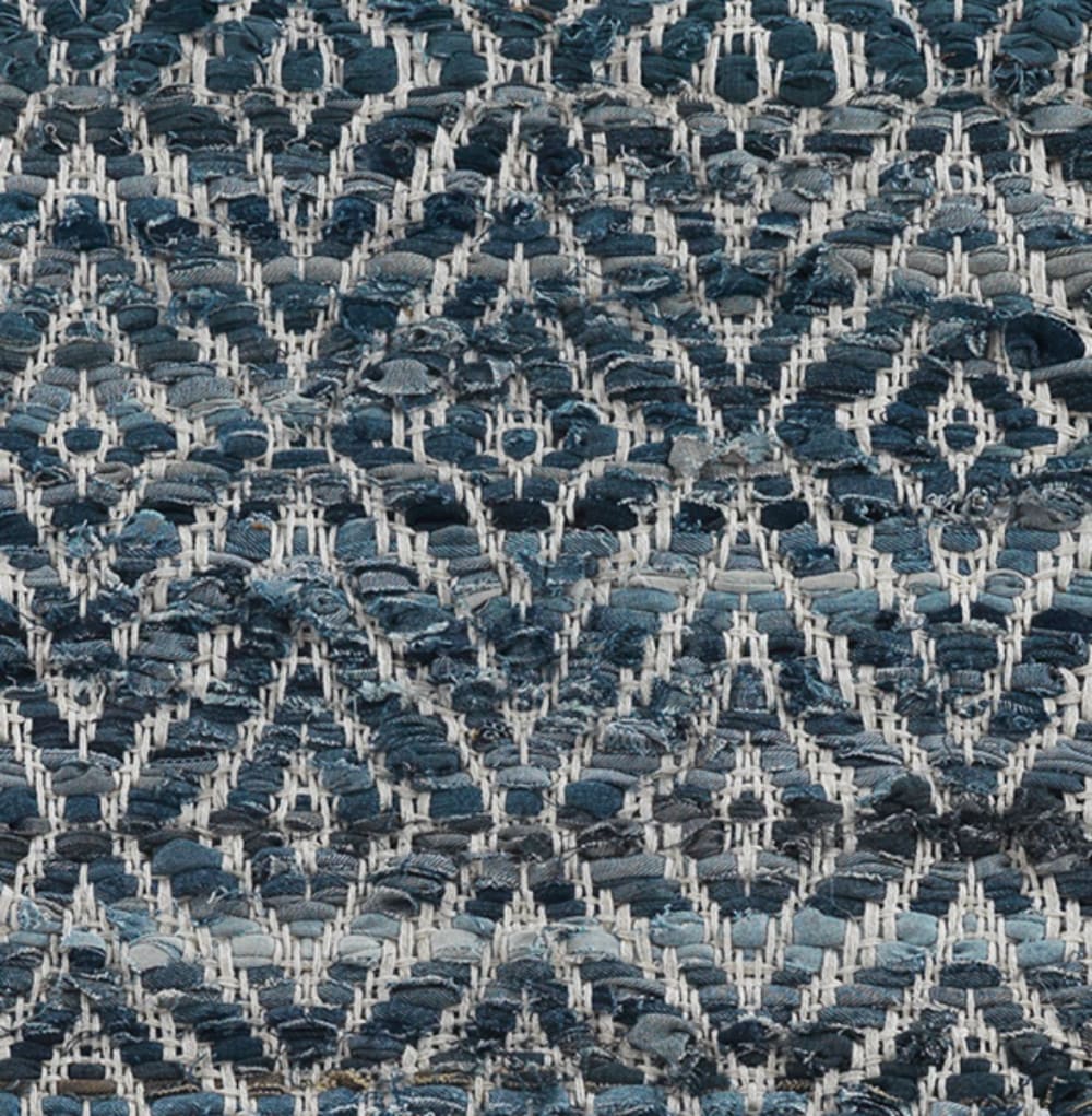Coussin en coton GEESE HOME bleu, carré et tissé à la main — vue 3