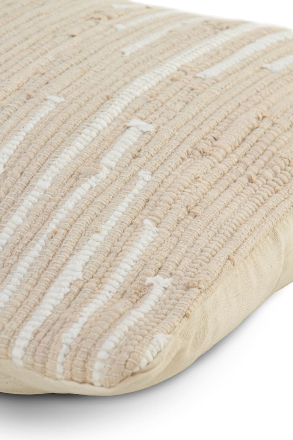 Coussin en coton GEESE HOME beige, carré 45x45 cm, tissé à la main — vue 3