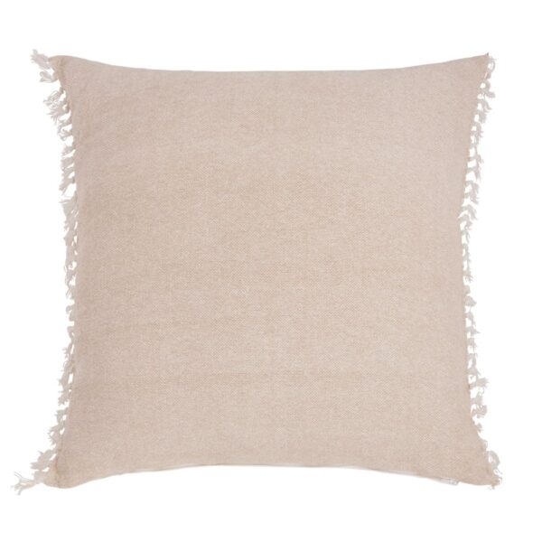 Coussin à franges Maisons du Monde beige en coton annoncé, format carré