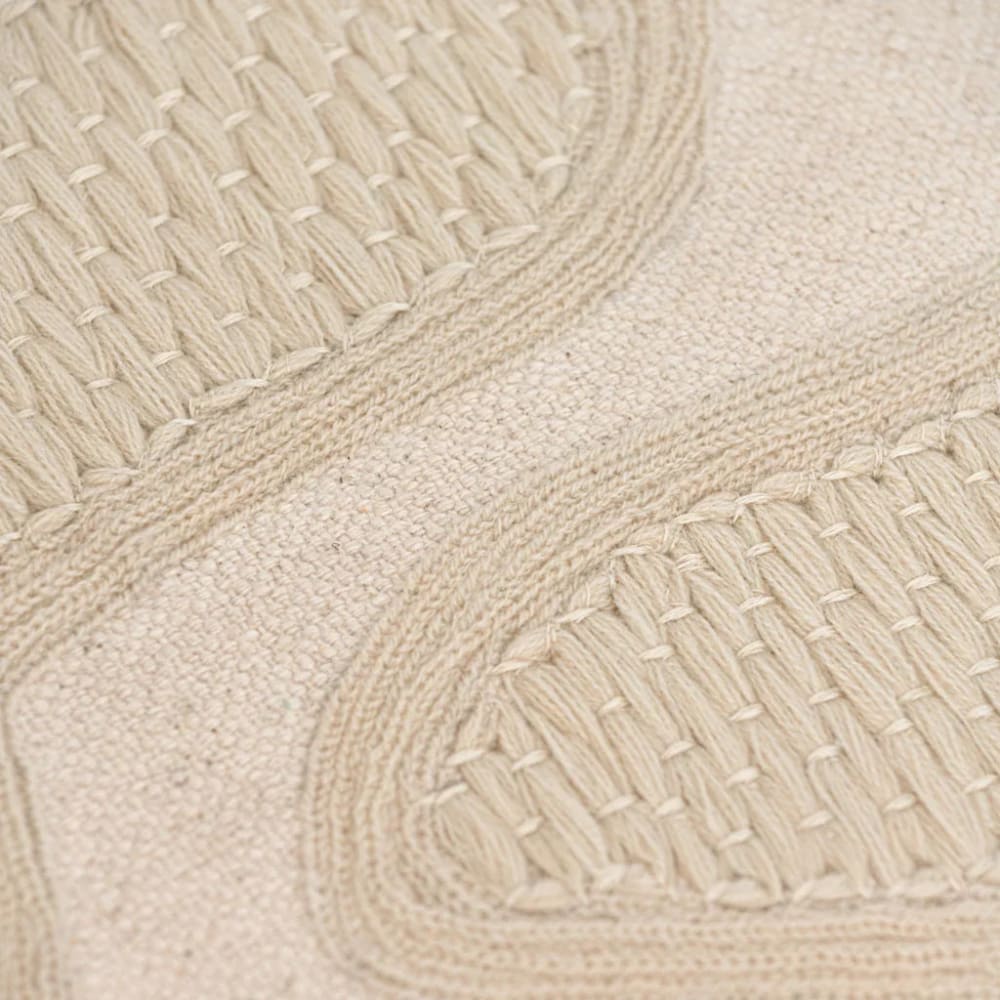 Coussin coton Urban Nature Culture blanc cassé avec broderie florale abstraite — vue 3