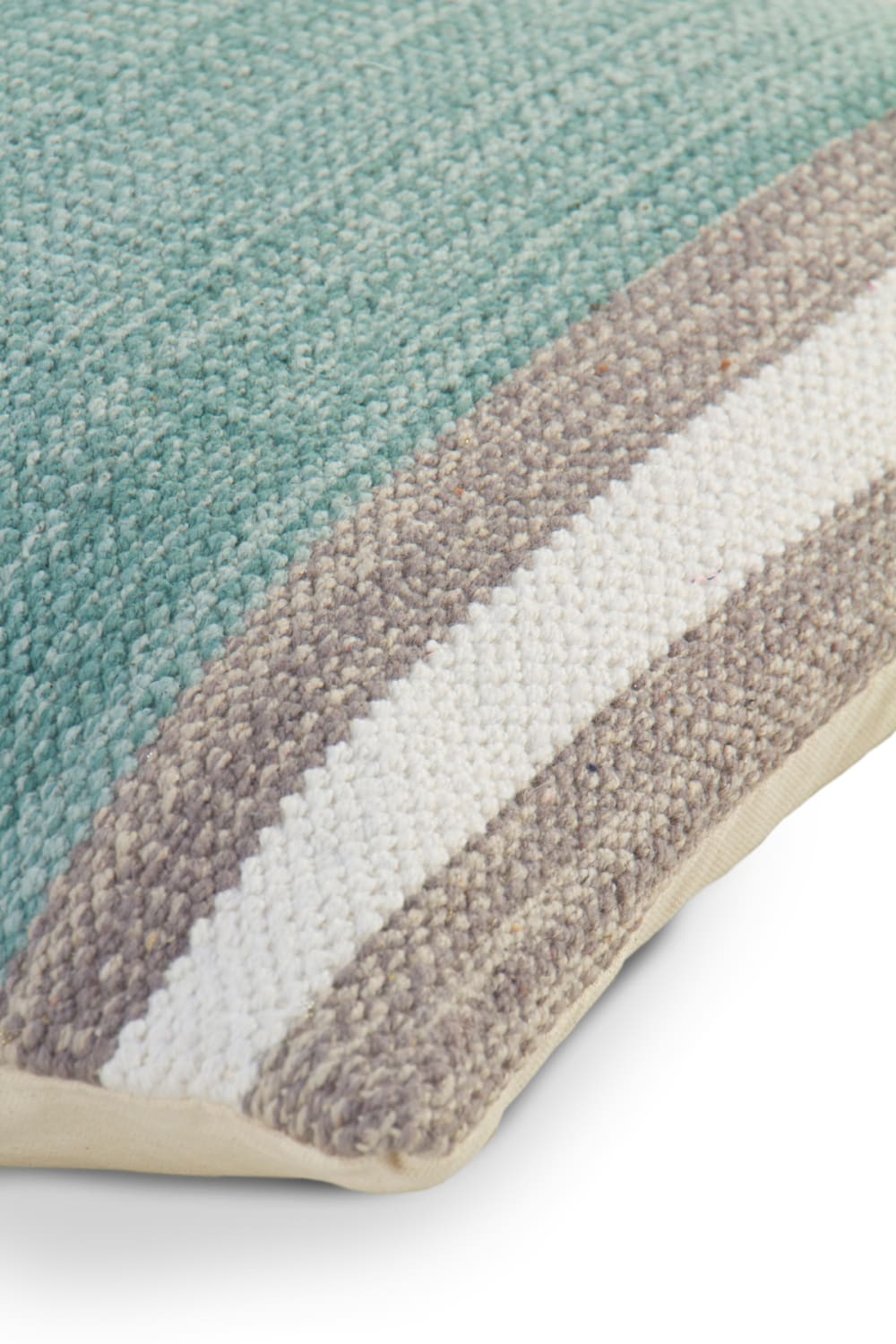 Coussin en coton GEESE HOME bleu-vert carré avec housse déhoussable — vue 3