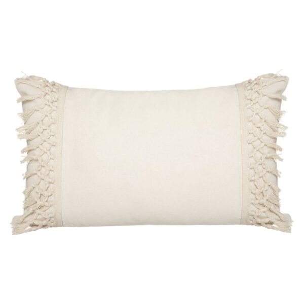 Coussin macramé Home Maison rectangulaire en coton avec galon décoratif tressé