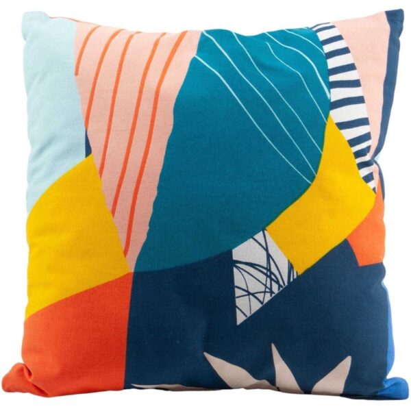 Coussin Jardindeco papercut carré en coton à imprimé multicolore