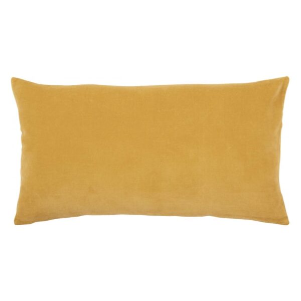 Coussin Vivaraise Elise rectangulaire, face jaune en velours et face lin
