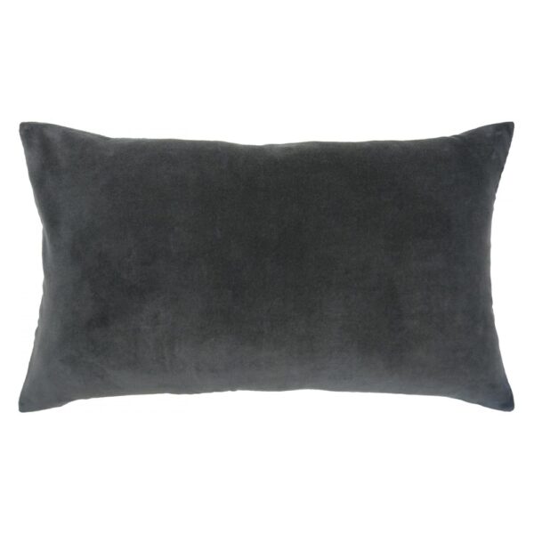 Coussin Vivaraise Elise gris avec une face en velours et une face en chambray