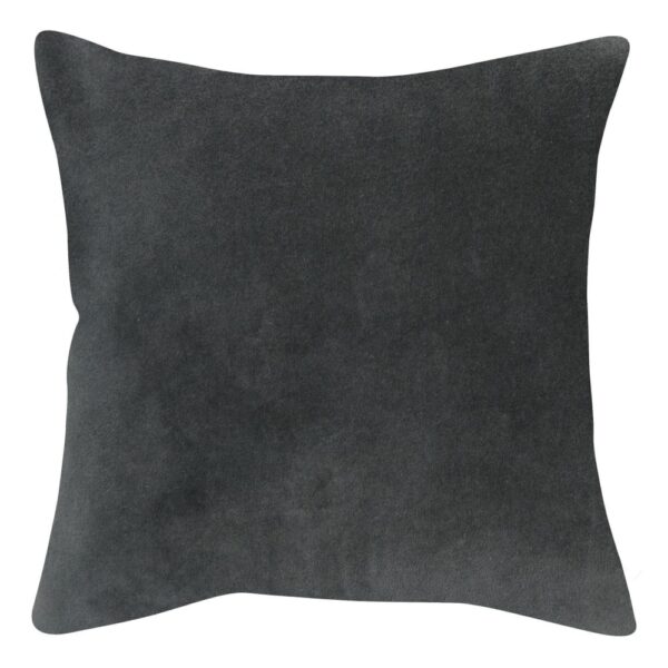 Coussin Vivaraise Elise gris carré en velours et chambray de coton