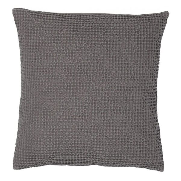 Coussin Vivaraise MAÏA tourterelle en coton à tissage nid d’abeille