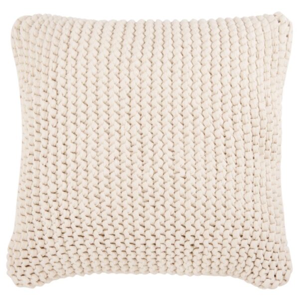 Coussin coton tressé Maisons du Monde écru au format 50 x 50 cm