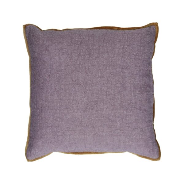 Coussin Opposites Pomax violet carré avec une face en lin lavande