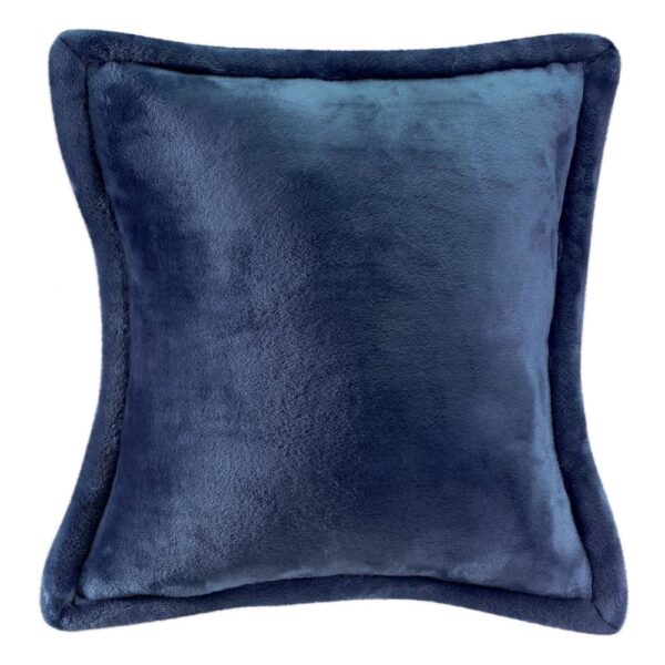 Coussin Vivaraise Tender bleu encre en microfibre polyester, format carré