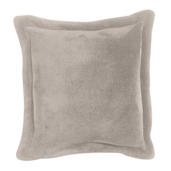 Coussin Tender Vivaraise beige carré en microfibre de polyester pour canapé