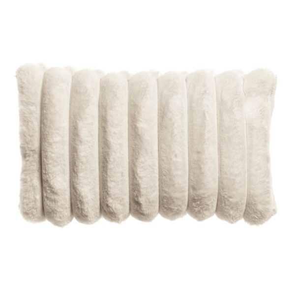 Coussin Vivaraise Alice blanc en polyester avec finition fausse fourrure