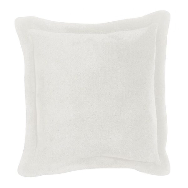 Coussin Vivaraise Tender blanc neige en microfibre, format carré de 50 x 50 cm