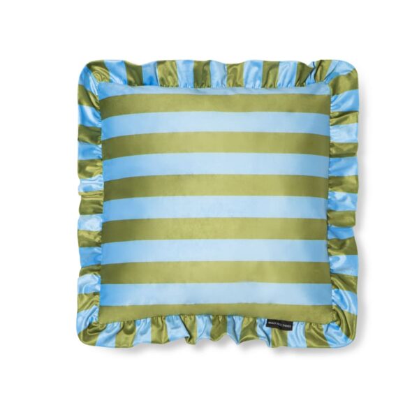 Coussin RNT by Really Nice Things en velours imprimé à volant plissé