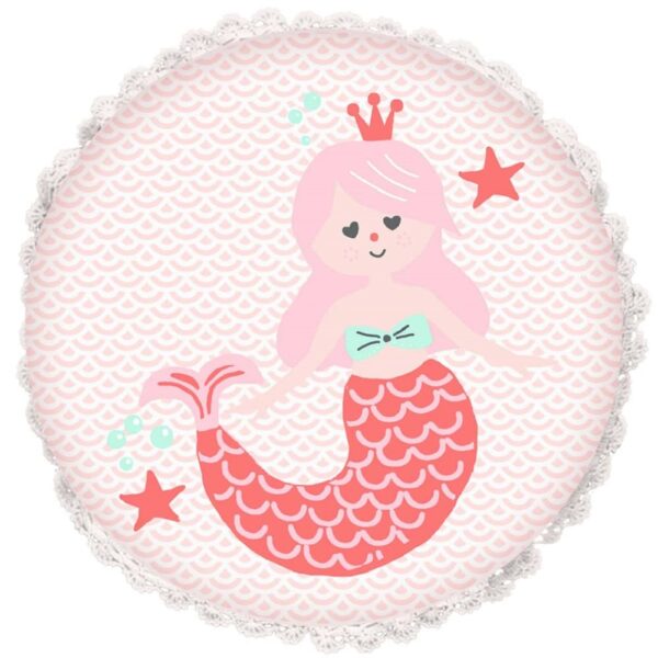 Coussin sirène Future Home rose à imprimé recto verso pour chambre d’enfant