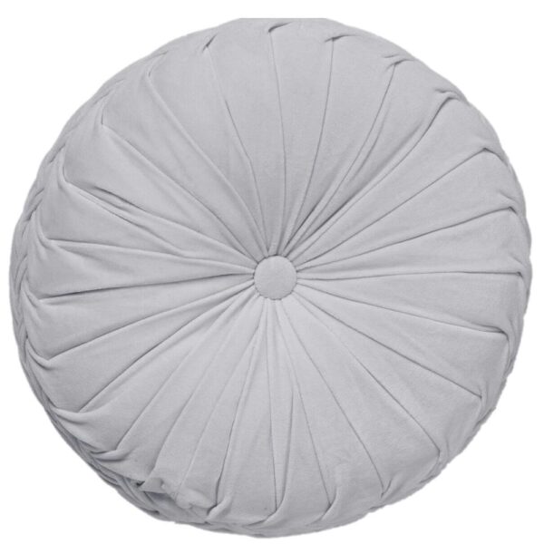 Coussin Dutch Decor Kaja rond gris, au profil épais pour canapé ou fauteuil