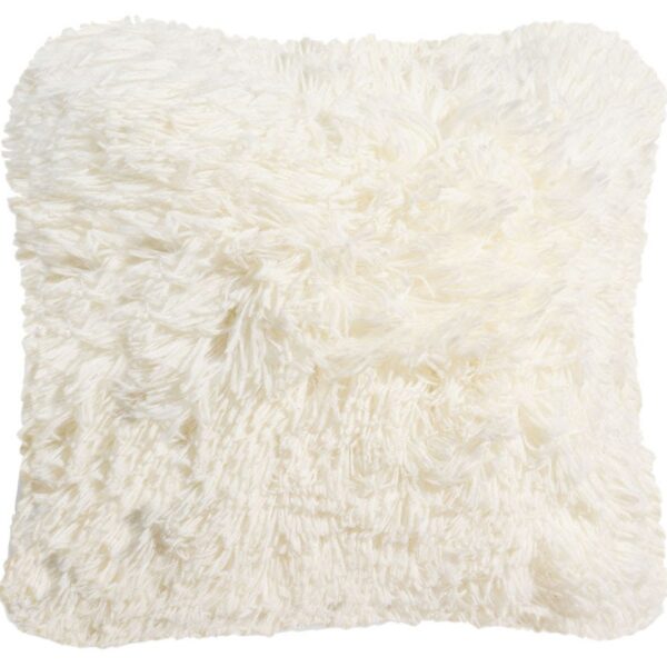 Coussin imitation fourrure Maisons du Monde, blanc, au format 45 x 45 cm