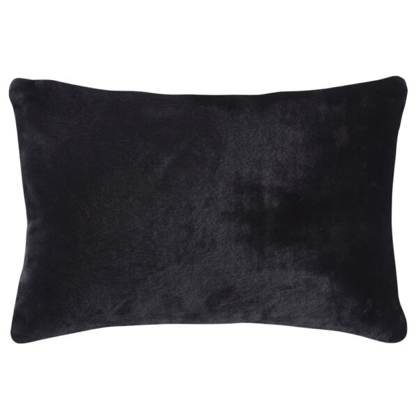 Coussin SOHO Maisons du Monde noir en imitation fourrure, format rectangulaire