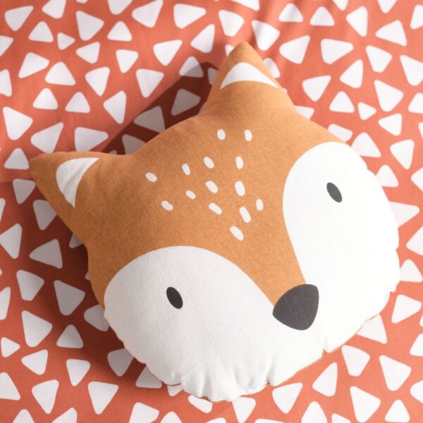 Coussin renard Today orange avec une face imprimée et une face unie