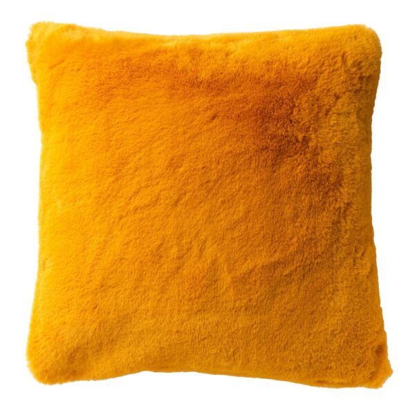 Coussin décoratif Dutch Decor Zaya jaune uni avec housse zippée et garnissage assorti