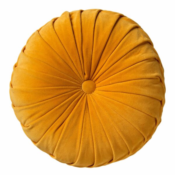 Coussin Dutch Decor Kaja rond jaune, diamètre de 40 cm, avec garnissage inclus