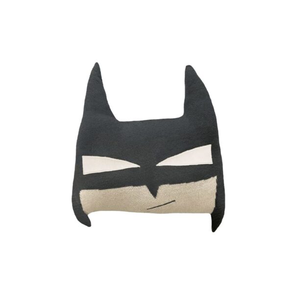 Coussin Batboy Lorena Canals en coton tricoté gris et tons naturels