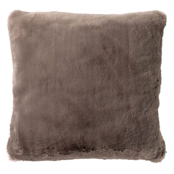 Coussin Dutch Decor Zaya marron uni carré avec garnissage assorti