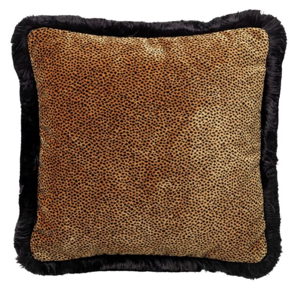 Coussin décoratif Hoii Elisabeth marron à pois avec fermeture éclair en bas