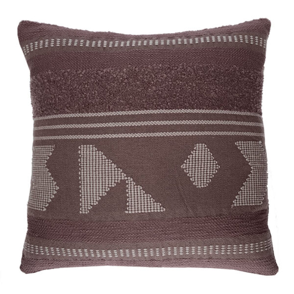 Coussin artisanal Malagoon carré marron pour une composition textile intérieure
