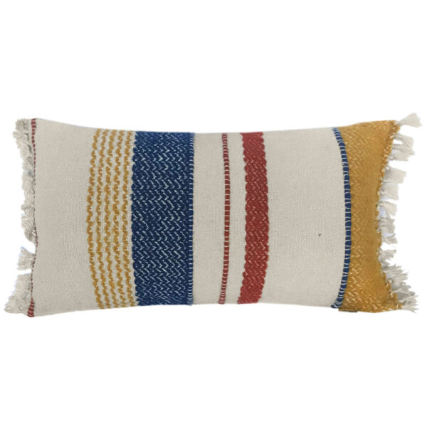 Coussin Malagoon bleu multicolore aux dimensions annoncées de 37 × 12 × 70 cm