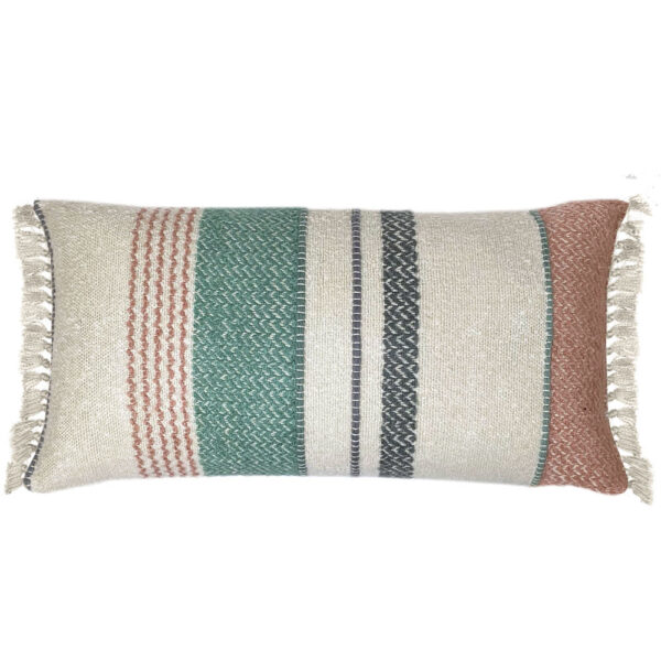 Coussin décoratif Malagoon multicolore, avec une nuance vert pastel
