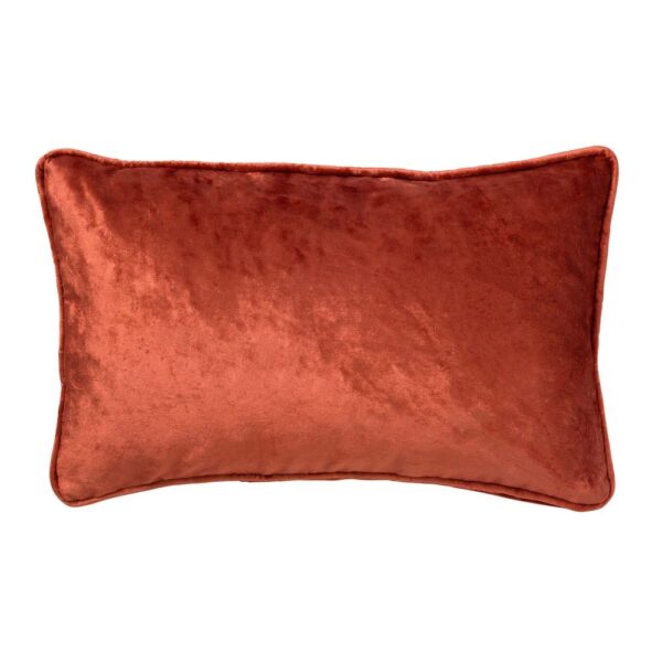 Coussin Hoii Chloé orange rectangulaire en velours de viscose, format allongé
