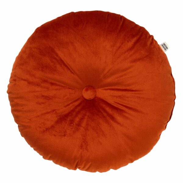 Coussin Olly Dutch Decor rond orange terracotta au toucher velours