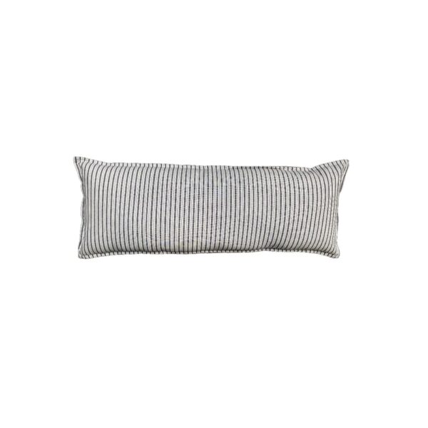 Coussin Today French Port rectangulaire à rayures bleu marine et face unie