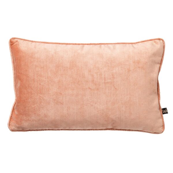 Coussin Hoii Chloé rose rectangulaire en velours brillant avec garnissage en plumes